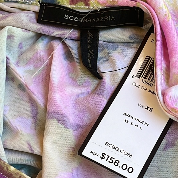 NWT BCBGMAXAZRIA stretch impressionistic sheath dress XS-S - Picture 6 of 11